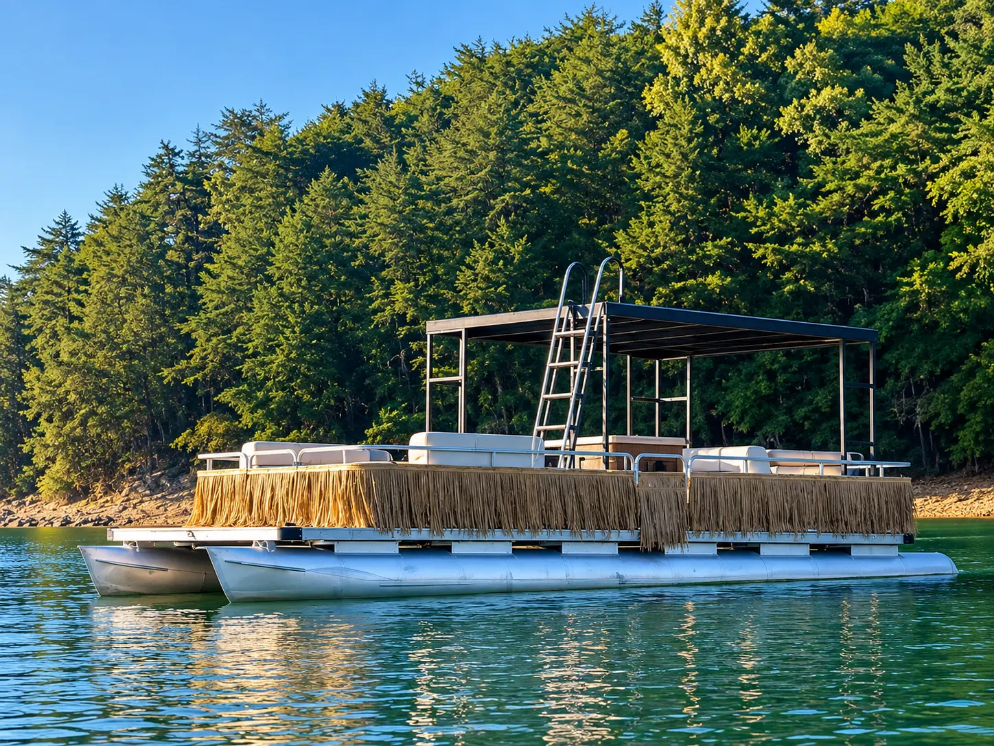 Lake Blue Ridge tiki boat